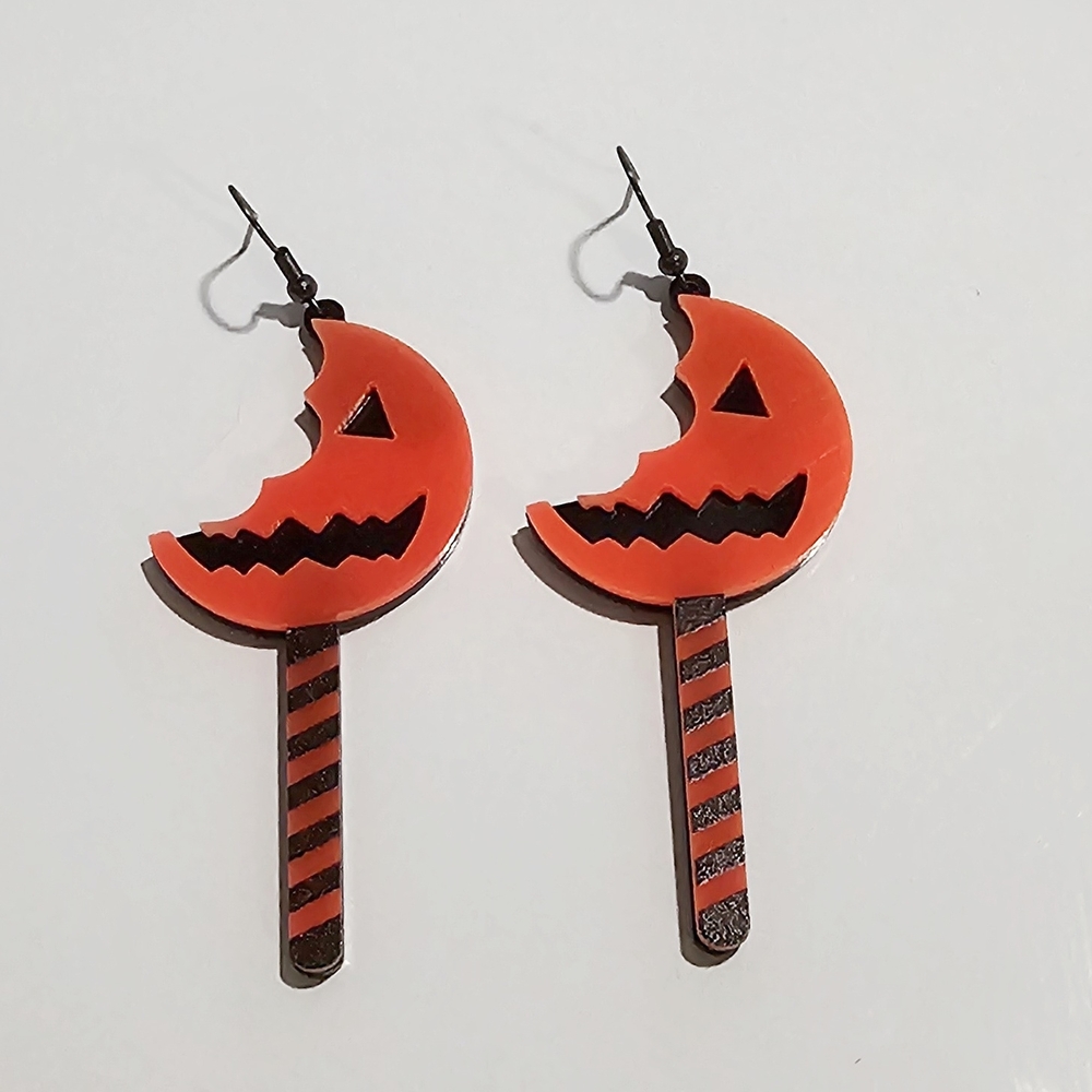 Orange Halloween Pumpkin Earrings
